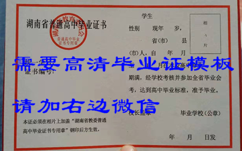 湖南省1993年高中毕业证样本及图片