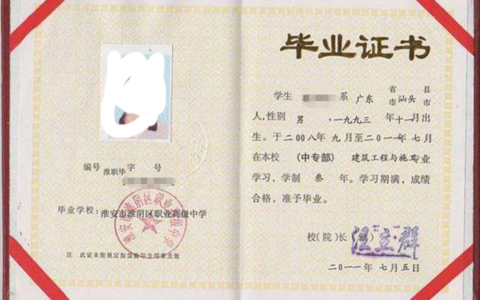 2001年中专毕业证怎么填写（2001年中专毕业证填写样本）