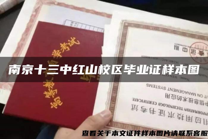 南京十三中红山校区毕业证样本图