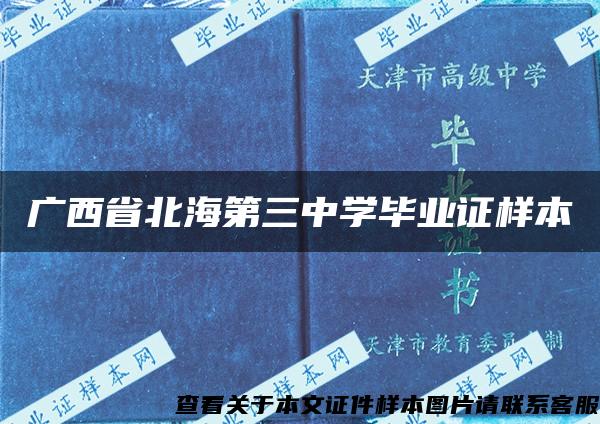广西省北海第三中学毕业证样本