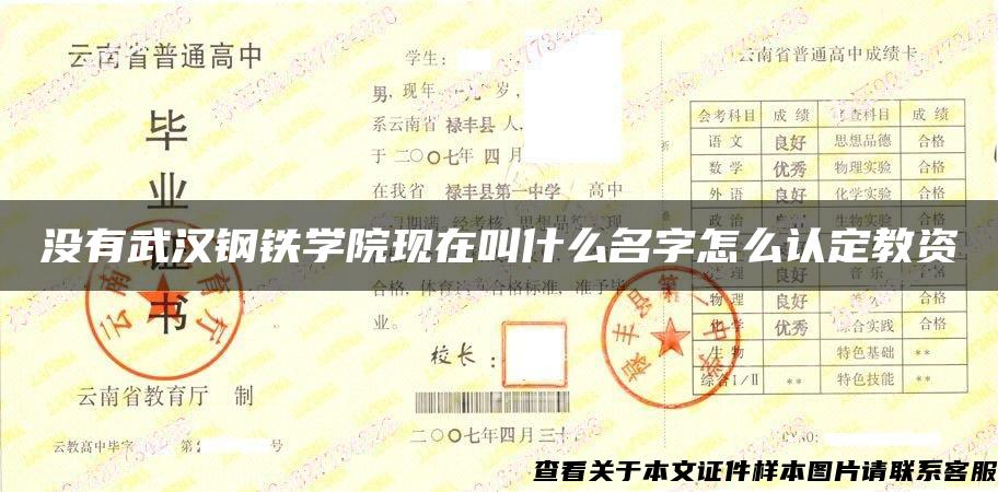 没有武汉钢铁学院现在叫什么名字怎么认定教资