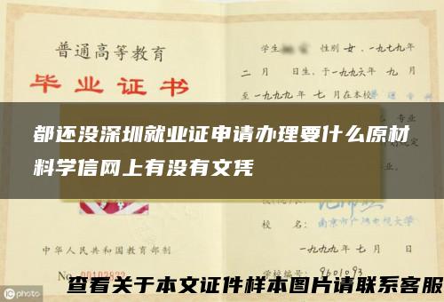 都还没深圳就业证申请办理要什么原材料学信网上有没有文凭