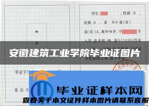 安徽建筑工业学院毕业证图片