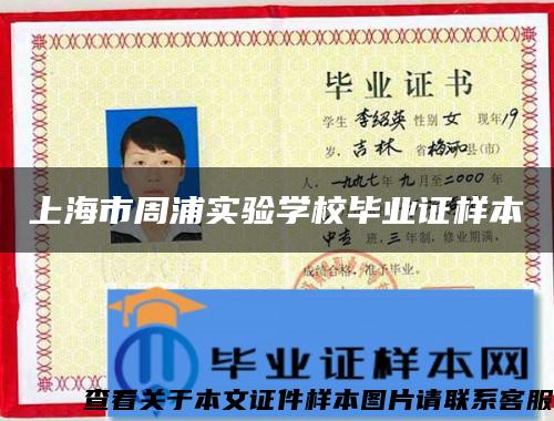 上海市周浦实验学校毕业证样本