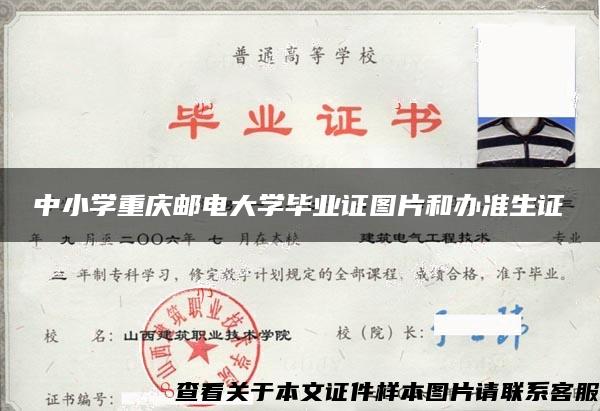 中小学重庆邮电大学毕业证图片和办准生证