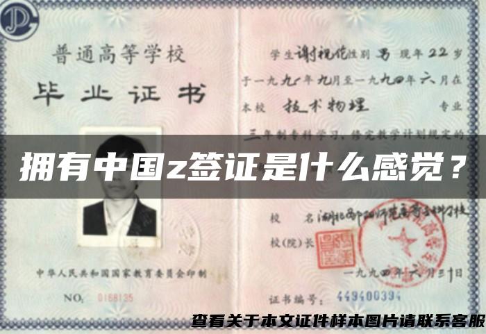 拥有中国z签证是什么感觉？