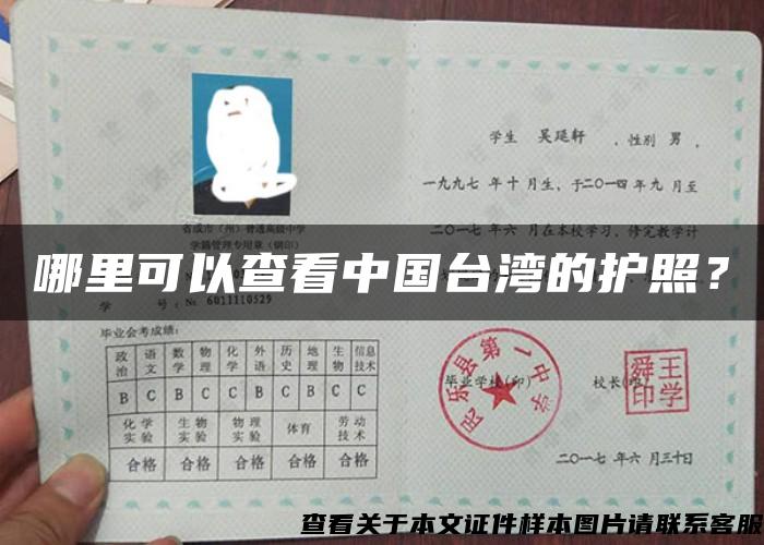 哪里可以查看中国台湾的护照？
