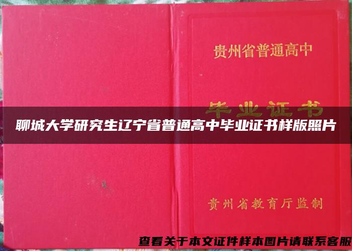 聊城大学研究生辽宁省普通高中毕业证书样版照片