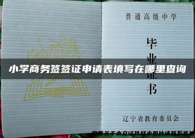 小学商务签签证申请表填写在哪里查询 小学商务签签证申请表填写在哪里查询