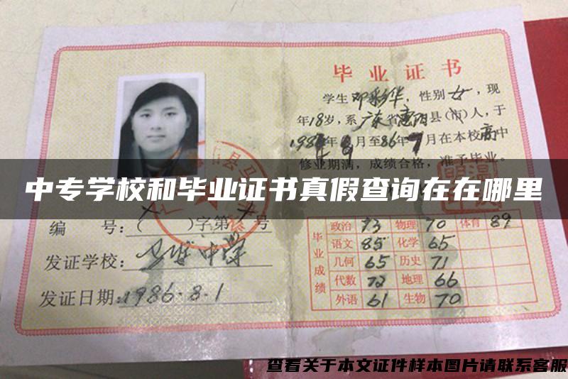 中专学校和毕业证书真假查询在在哪里