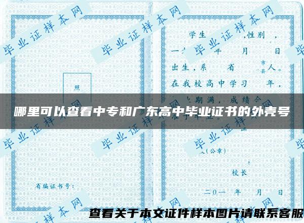 哪里可以查看中专和广东高中毕业证书的外壳号