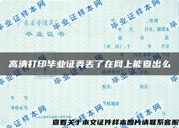 高清打印毕业证弄丢了在网上能查出么