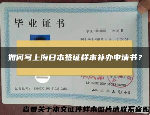 如何写上海日本签证样本补办申请书？