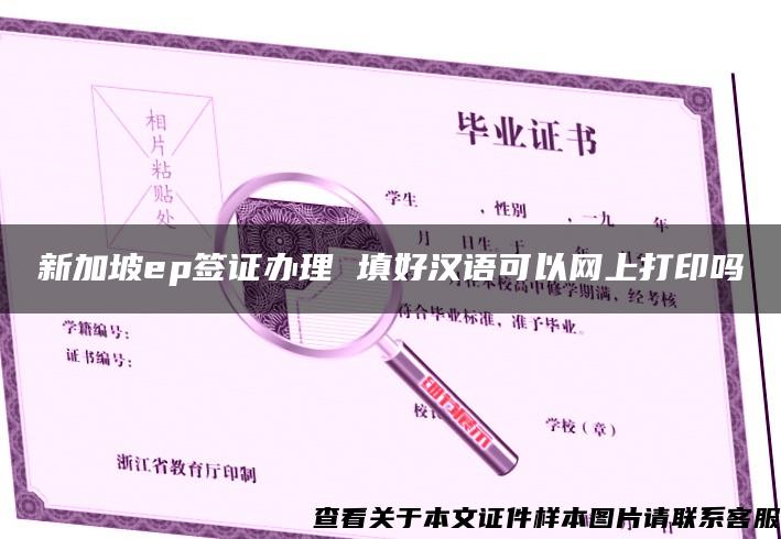 新加坡ep签证办理 填好汉语可以网上打印吗