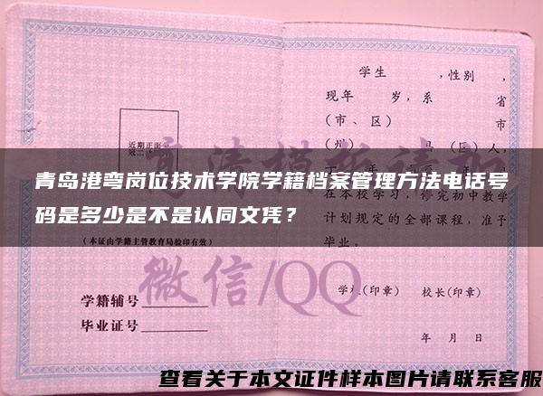 青岛港弯岗位技术学院学籍档案管理方法电话号码是多少是不是认同文凭？