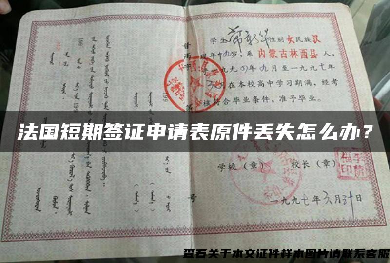 法国短期签证申请表原件丢失怎么办? 法国短期签证申请表原件丢失怎么办?