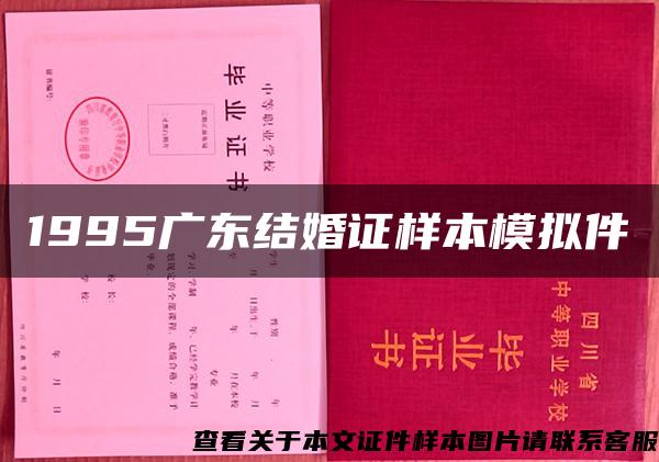 1995广东结婚证样本模拟件