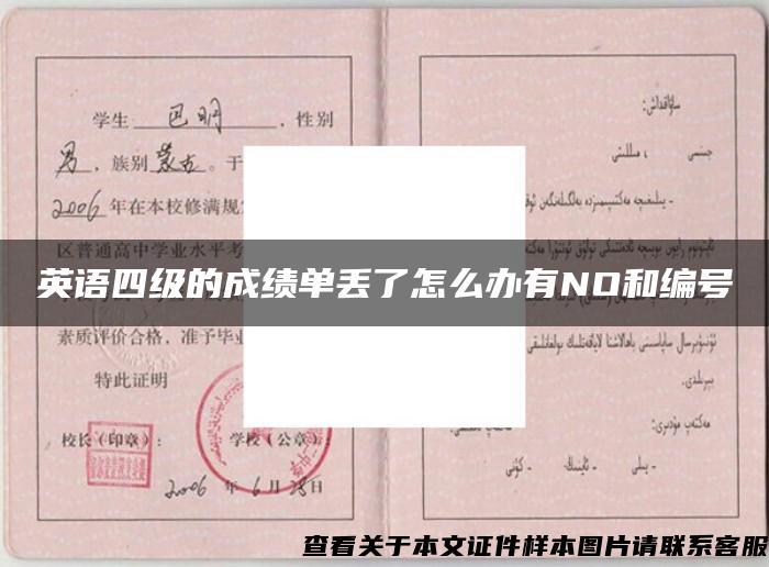 英语四级的成绩单丢了怎么办有NO和编号
