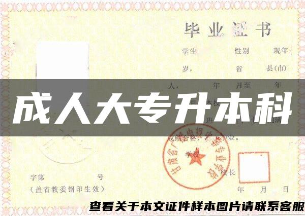 成人大专升本科