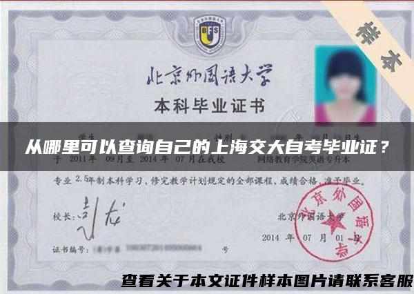 从哪里可以查询自己的上海交大自考毕业证？