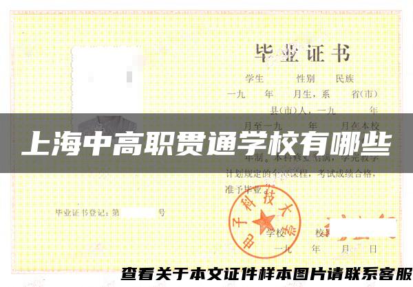 上海中高职贯通学校有哪些