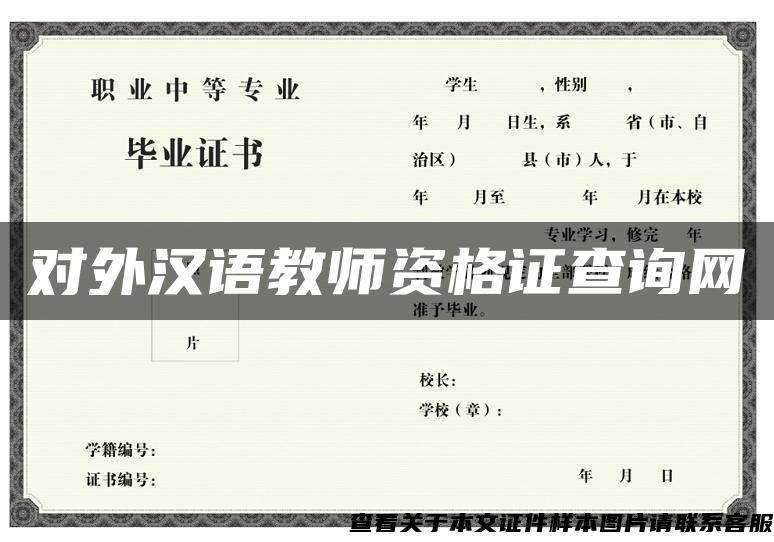 对外汉语教师资格证查询网