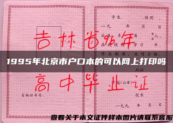 1995年北京市户口本的可以网上打印吗