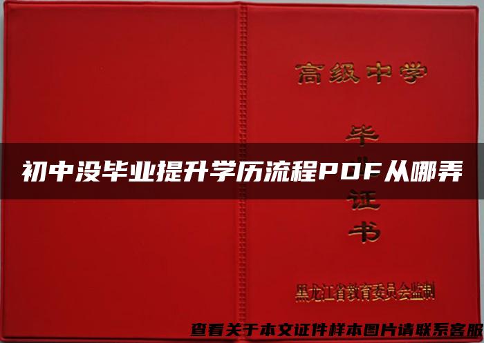 初中没毕业提升学历流程PDF从哪弄