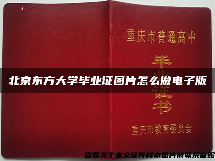 北京东方大学毕业证图片怎么做电子版