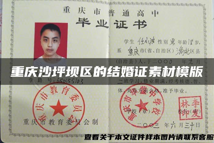 重庆沙坪坝区的结婚证素材模版