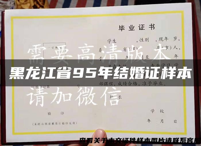 黑龙江省95年结婚证样本