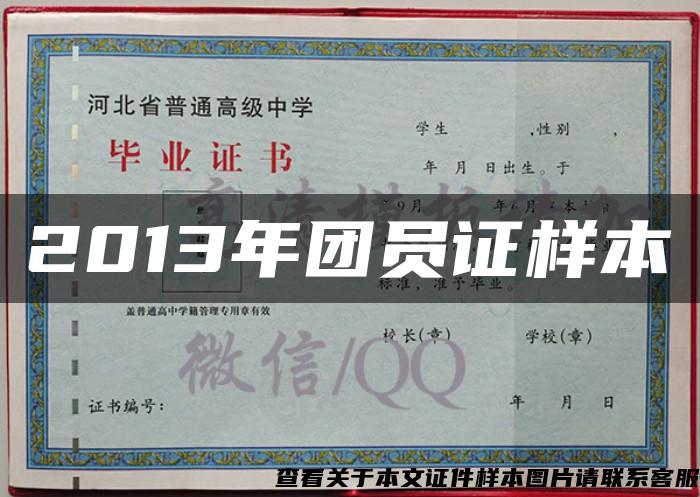 2013年团员证样本 2013年团员证样本