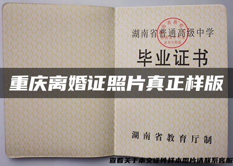 重庆离婚证照片真正样版