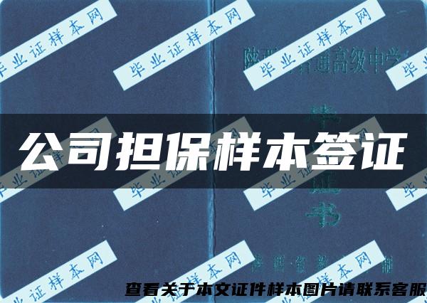 公司担保样本签证 公司担保样本签证
