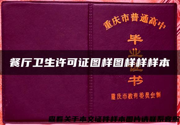 餐厅卫生许可证图样图样样样本 餐厅卫生许可证图样图样样样本