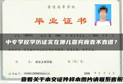 中专学校学历证实在哪儿查究竟靠不靠谱? 中专学校学历证实在哪儿查究竟靠不靠谱?