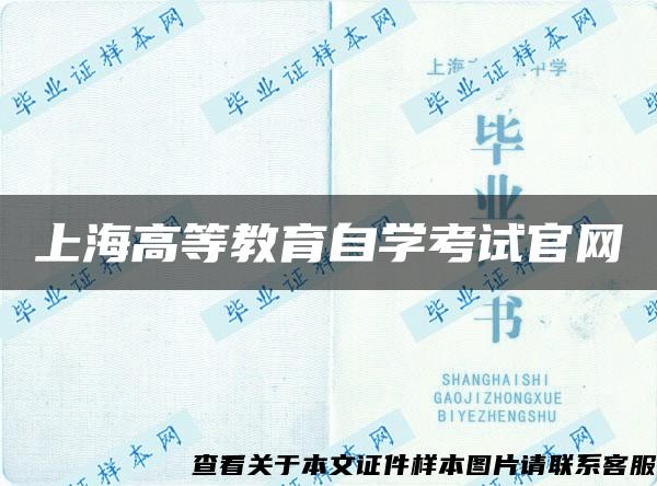 上海高等教育自学考试官网