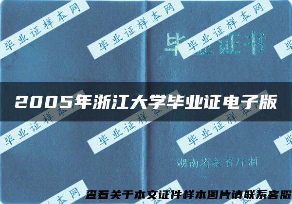 2005年浙江大学毕业证电子版