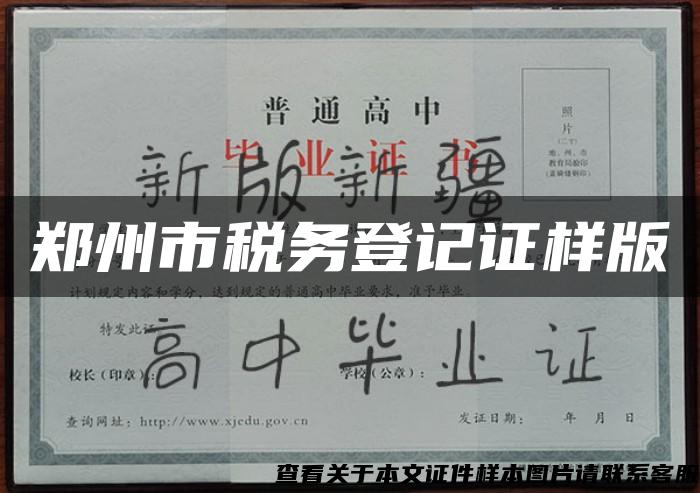 郑州市税务登记证样版
