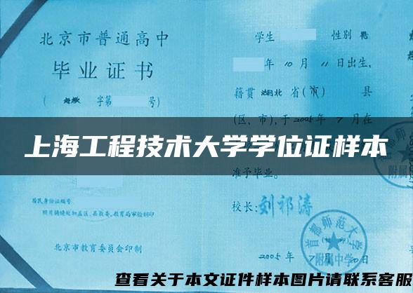 上海工程技术大学学位证样本