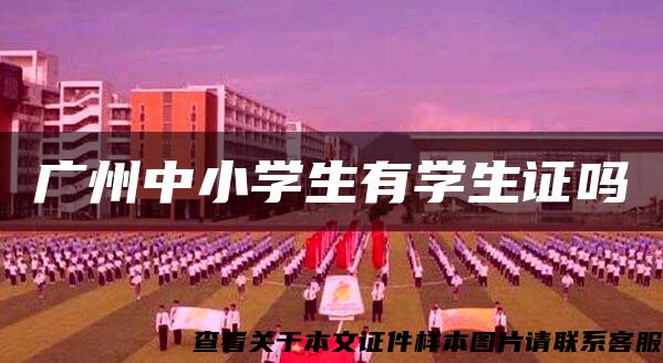 广州中小学生有学生证吗 广州中小学生有学生证吗