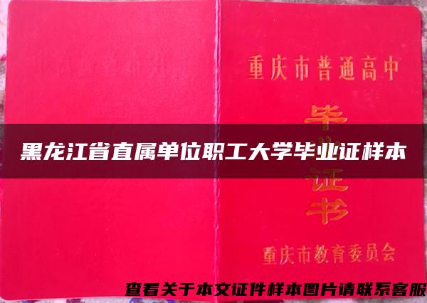 黑龙江省直属单位职工大学毕业证样本
