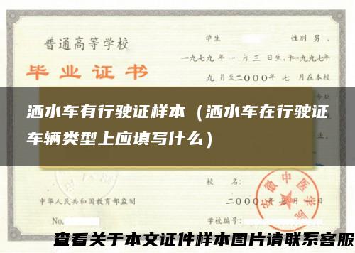 洒水车有行驶证样本（洒水车在行驶证车辆类型上应填写什么）