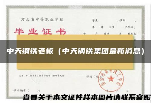 中天钢铁老板(中天钢铁集团最新消息) 中天钢铁老板(中天钢铁集团最新消息)