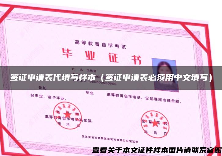 签证申请表代填写样本（签证申请表必须用中文填写）