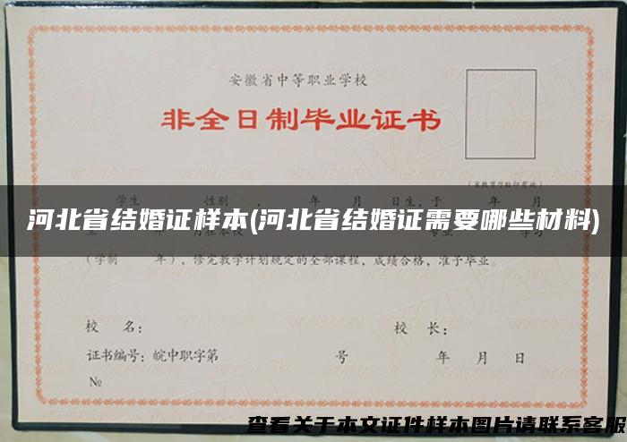 河北省结婚证样本(河北省结婚证需要哪些材料)