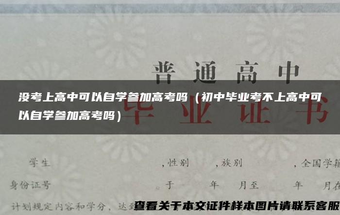 没考上高中可以自学参加高考吗（初中毕业考不上高中可以自学参加高考吗）