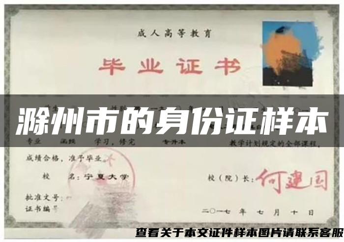 滁州市的身份证样本
