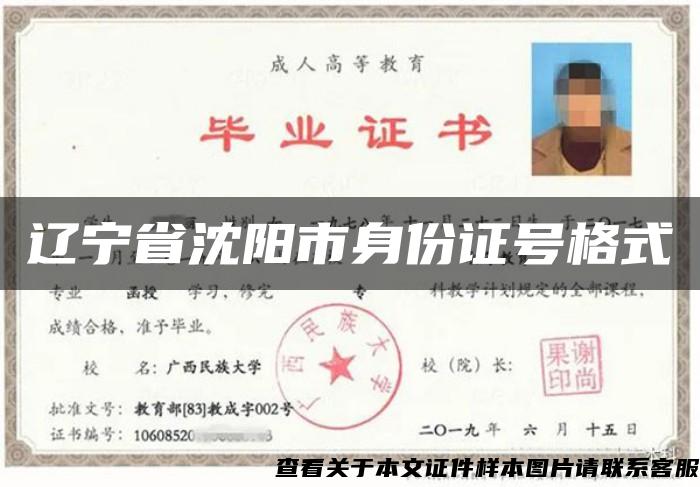 辽宁省沈阳市身份证号格式