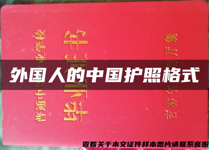 外国人的中国护照格式
